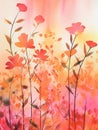 watercolor floral flowers abstract background Royalty Free Stock Photo