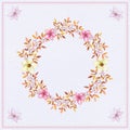 Watercolor floral frame. Beautiful wreath. Design for invitation, wedding or greeting cards Royalty Free Stock Photo