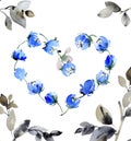 Watercolor floral heart Royalty Free Stock Photo