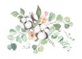 Watercolor floral illustration collection - green leaf brunches, for wedding stationary, wallpapers, greetings