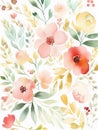 Watercolor floral illustration with soft colors