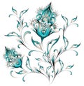 Watercolor Floral Motif Design