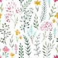 Watercolor floral pattern Royalty Free Stock Photo