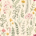 Watercolor floral pattern Royalty Free Stock Photo