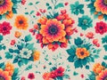 Watercolor floral seamless border with colorful wildflowers, leaves Royalty Free Stock Photo