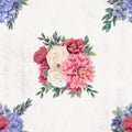 Watercolor floral seamless pattern. Hand painted flowers, greeting card template or wrapping paper Royalty Free Stock Photo