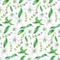 Watercolor floral seamless pattern