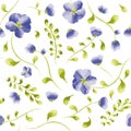 Watercolor floral seamless pattern. Vector Royalty Free Stock Photo