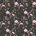 Watercolor floral vector pattern