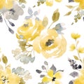 Watercolor floral vector seamless pattern Royalty Free Stock Photo