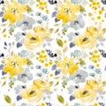 Watercolor floral vector seamless pattern Royalty Free Stock Photo