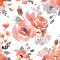 Watercolor floral vector seamless pattern Royalty Free Stock Photo