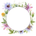 Watercolor floral wreath Royalty Free Stock Photo