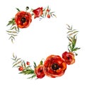 Watercolor floral wreath Royalty Free Stock Photo