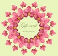 Watercolor floral wreath with orchids