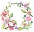 Watercolor floral wreath