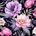 Watercolor Florals background, design seamless pattern