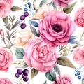 Watercolor Florals background, design seamless pattern