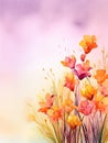 watercolor flower background - freesias