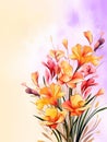 watercolor flower background - freesias