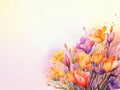 watercolor flower background - freesias