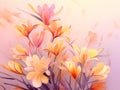 watercolor flower background - freesias