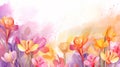 watercolor flower background - freesias