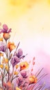 watercolor flower background - freesias