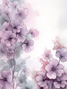 watercolor flower background - purple begonias