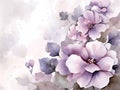 watercolor flower background - purple begonias