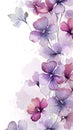 watercolor flower background - purple begonias