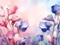 watercolor flower background - purple and white sweet peas