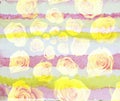 watercolor flower background with yellow roses, spiral, made with color filters