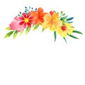 Watercolor flower crown isolated