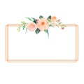 Watercolor flower frame. Watercolor cherry blossom frame illustration