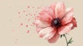 Watercolor Flower Illustrations with Soft Blooming Colors Royalty Free Stock Photo
