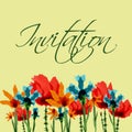 Watercolor flower for invitation and poscard holiday. raster Royalty Free Stock Photo