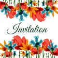 Watercolor flower for invitation and poscard holiday. raster Royalty Free Stock Photo