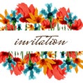 Watercolor flower for invitation and poscard holiday. raster Royalty Free Stock Photo