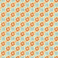 Watercolor flower motif background. Hand painted earthy whimsical seamless pattern. Modern floral linen textile for