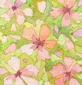 watercolor flower painted background.