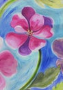 Watercolor flower painting art