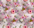 Watercolor flower pattern with background