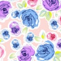 Watercolor flower pattern Royalty Free Stock Photo