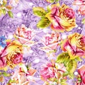 Watercolor flower pattern Royalty Free Stock Photo