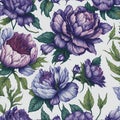 Watercolor flower patterns, Arcane patterns of flowers inspired by prison tattoos. AI-Generative