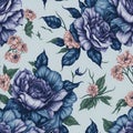 Watercolor flower patterns, Arcane patterns of flowers inspired by prison tattoos. AI-Generative