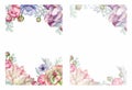 Watercolor flowers background frame