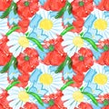 Watercolor flowers background