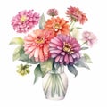 Watercolor Flowers Drawing In Vase: Vintage Cut-and-paste Pictorial